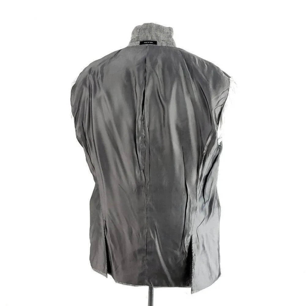 Calvin Klein Heavy‎ Wool 3 Button Sport Coat 40R Gray Check Blazer